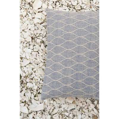 Indigo and White Floral Pattern Indoor Outdoor Pillow 25"