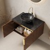 GDFStudio Warren Modern Wall-Mounted 30" Wood Storage Bathroom Vanity with Round Ceramic Basin - 2 of 4