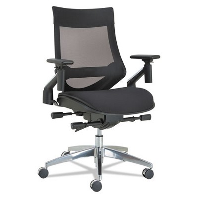 Black Mesh and Fabric Executive Chair with Adjustable Arms
