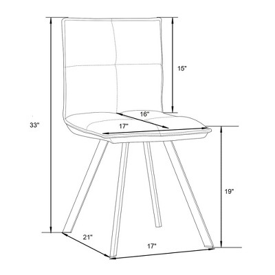Elegant Light Brown Faux Leather Dining Chair with Black Metal Legs