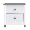 PAGED Upholstered Night Stand Modern Wooden Nightstand with 3 Storage Drawers and Marble Stickers Tabletop for Bedroom - 4 of 4