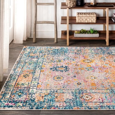 Bohemian Multicolor Synthetic 8' x 10' Reversible Area Rug