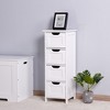 Akoasm Bathroom Stand Storage Cabinet With Doors & Shelf-White - 3 of 4
