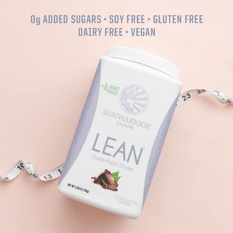 Sunwarrior Lean Meal, Vegan Protein Superfood Shake Meal Replacement Organic Protein Supplement, Chocolate, Snickerdoodle & Caramel Flavors, 720gm, 4 of 4