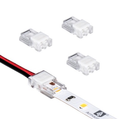 Armacost Lighting SureLock Pro 2 Pin LED Strip Light Tape to Wire Channel Connectors 4pk Light Accessory