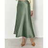 Women's 2025 Satin Midi Skirt - Elegant High Waist A-Line for Cocktail & Wedding Events Light Green - 4 of 4