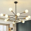 KAISITE 8-Light Dimmable Black and Gold Modern Sputnik Chandelier - 2 of 4