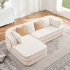 106" Teddy Velvet L-Shaped Sectional Sofa with Chaise, Boneless 32D High-Density Foam, Fluffy Comfy Couch with Curved Armrests, No Assembly - 3 of 4