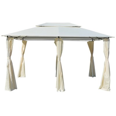 vidaXL Garden Marquee with Curtains 157.5"x118.1" White