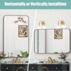 Wall-Mounted Mirrors - Premium Rectangular Bathroom Mirror, Stylish Rectangular Vanity Mirror with Black Metal Frame - Explosion-Proof - 4 of 4