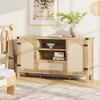 59.1'' Rattan Sideboard Buffet Cabinet,Farmhouse Kitchen Storage Cabinet,Boho Buffet Table Wooden Coffee Bar Cabinet - 4 of 4