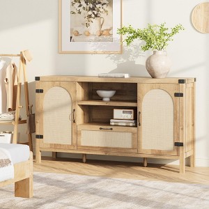 59.1'' Rattan Sideboard Buffet Cabinet,Farmhouse Kitchen Storage Cabinet - 1 of 4