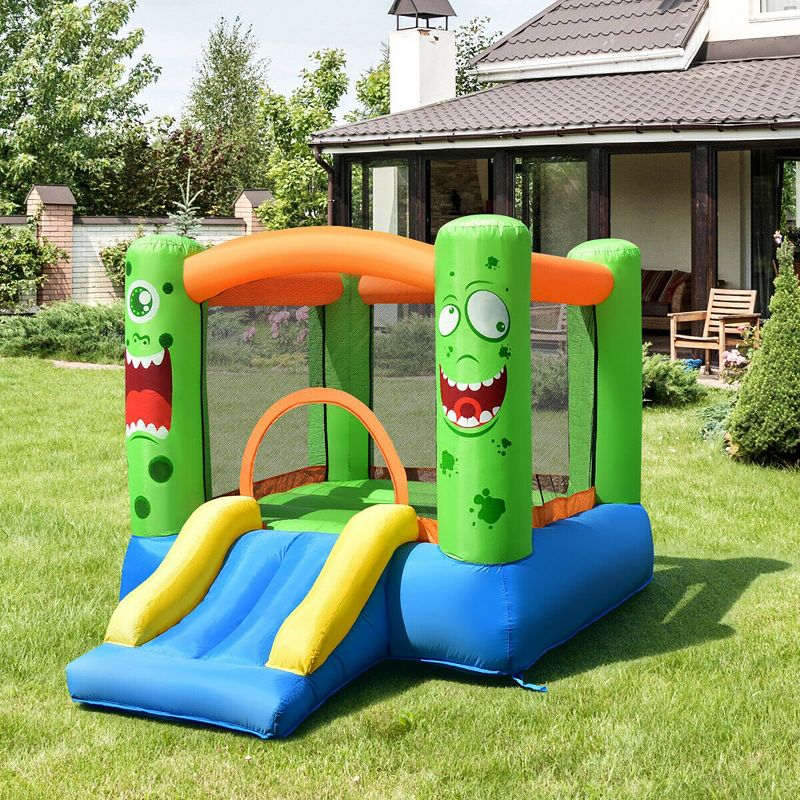 Costway Kids Playing Inflatable Bounce House Jumping Castle Game Fun Slider 480W Blower, 4 of 11