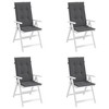 vidaXL Highback Chair Cushion Set of 4 Anthracite Polyester - 4 of 4
