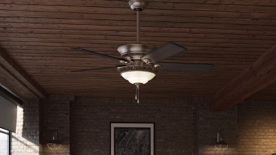 52'' Cocoa Bronze 5-Blade Ceiling Fan with Light Kit