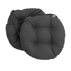Blazing Needles, 16-inch Spun Polyester Solid Outdoor Round Tufted Chair Cushions (Set of 2) - 1 of 1