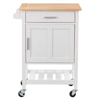 Sage Wood Kitchen Cart White - CorLiving