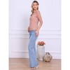 INSPIRE CHIC Women's Floral Lace 3/4 Sleeve Crew Neck Casual Elegant Blouse - 4 of 4