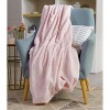 JM by Julien MacDonald Faux Fur Throw with Rhinestone Channeled Pink 60in X 80in - 2 of 3