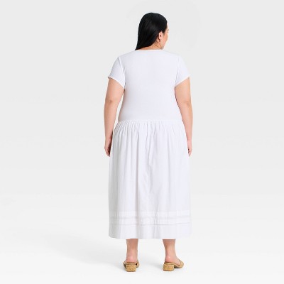 Женские кепки Universal Thread Women's Western Short Sleeve Maxi A-Line Dress - Universal Thread™ White XXL — фото 2