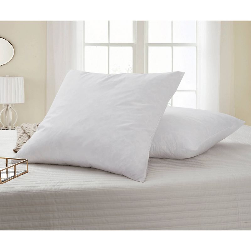 Feather Filled Euro Square Pillow White 2pk - Blue Ridge Home Fashions, 2 of 6