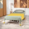 FurnitureR Twin Size Metal Bed Frame with Headboard and Footboard – Under Foundation Storage, No Box Spring Needed, Easy Assembly, White - 3 of 4