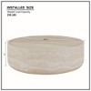 NicBex  Round Coffee Table,Modern Center Cocktail for Living Room,Bedroom,No Assembly Required,Beige/Black/White - 3 of 4