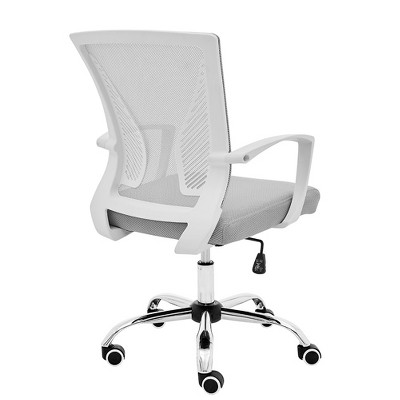 Zuna White/Gray Mesh Mid-Back Swivel Task Chair