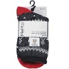 Memoi Women's Bordered Snowflake Cozy Warm Thermal Crew Socks Black 9-11 - 4 of 4