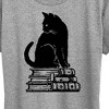 Women's - Instant Message - Black Cat On Books Short Sleeve Graphic T-Shirt - 2 of 4