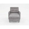 Tech Cloth Leather Futon 3-in-1 Convertible Chair Bed with Pull-Out Sleeper, USB Ports, Adjustable Backrest, Built-in Cup Holders and Throw Pillows - 3 of 4