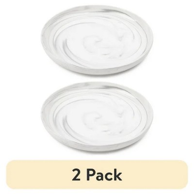 LunaLulinlk (2 pack) Stoneware Dinner Plate, Grey Marble Collection