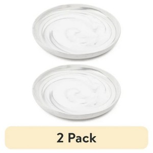 LunaLulinlk (2 pack) Stoneware Dinner Plate, Grey Marble Collection - 1 of 4