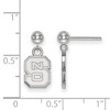 Black Bow Jewelry 14k White Gold North Carolina State Wolfpack NCAA Dangle Earrings - 2 of 3