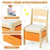 Jojoka 3-in-1 Kids Table and Chair Set with Storage Drawer, Double-Sided Blackboard, Toddler Activity Desk & Chairs – Natural Finish - 3 of 4