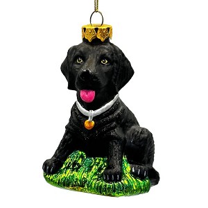 Black Lab Glass Christmas Ornament, Labrador Retriever Dog Gift| OrnamentallyYou - 1 of 4