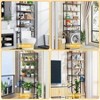Over - Toilet Storage Shelf 4 - Tier Bathroom Organizer Cabinet Rack With Waterproof Feet Pad And Basket Brown - 4 of 4