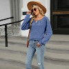 Women's Textured Round Neck Brushed Knit Long Sleeve Oversized Tshirt - 3 of 4