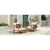 Okak 16" Boho Outdoor Accent Chair Acacia Club Chair with Woven Back,Set of 1/2,Patio Lounge Armchair for Porch,Garden,Backyard,400lbs Max - 4 of 4