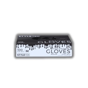 StyleTek Black Coloring Gloves - Medium - 100 Ct - Your Partner in Perfect Hair. - 1 of 3