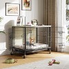 Coucheta 32.5 Inch Dog Crate Furniture with Wheels, Indoor Kennel End Table with Removable Tray & 2 Lockable Doors, for Small Medium Dogs - 2 of 4