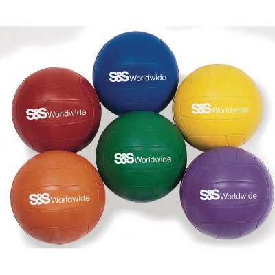 S&S Worldwide Rubber Volleyball, Rainbow, Pk6