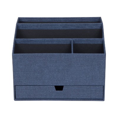 Greta Canvas Desktop Organizer with Supply Drawer Blue - Bigso Box of Sweden