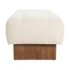 Dexmalle Rectangular Upholstered Tufted Linen Fabric Ottoman Bench, Solid Wood Legs, Beige - 4 of 4