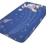 Disney Baby Toy Story Buzz Lightyear Photo Op Fitted Crib Sheet - Blue and Green