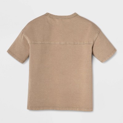 Детские футболки Cat & Jack Boys' Short Sleeve Oversized Heavyweight Washed T-Shirt - Cat & Jack™ Brown M — фото 3
