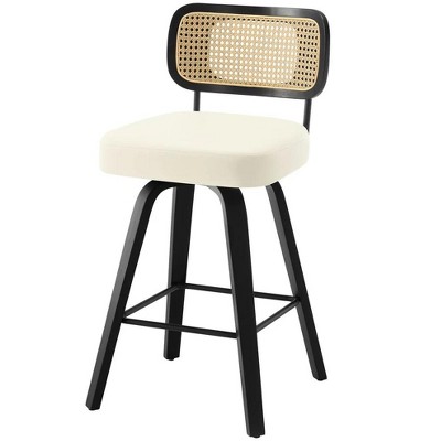 Bekrvio 29'' Swivel Counter Height Bar Stools, Faux Leather