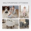 MAYEERTY Swivel Barrel Accent Chair with Ottoman, Modern Single Sofa, Upholstered Armchair with Storage Space for Home, Beige - 3 of 4