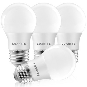 Luxrite A15 LED Bulb 40W Equivalent, 7W, 2700K Warm White, 600 Lumens, Enclosed Fixture Rated, Dimmable Ceiling Fan Light Bulbs, E26, UL Listed 4 Pack - 1 of 4