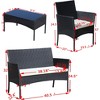 Sapphtopaz Patio Furniture Set Wicker Patio Chairs Sofa Set with Cushion and Coffee Table with Glass Table Top Outdoor Chairs for Garden - 4 of 4